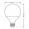 LED žárovka Trixline 15 W, G95, E27, 2700 K, teplá bílá