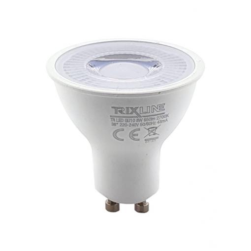 LED žárovka Trixline 8 W / 230 V, GU10, teplá bílá 2700 K
