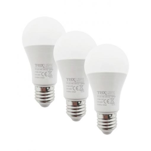 LED žárovka Trixline 12 W, A60, E27, teplá bílá, 3 ks