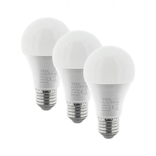 LED žárovka Trixline 10 W A60 E27, denní bílá, 3 ks