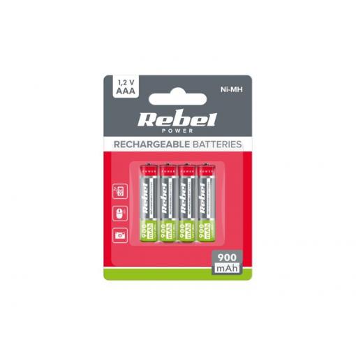 Baterie AAA (R03) nabíjecí 1,2V/900mAh REBEL 4ks / blistr BAT2013