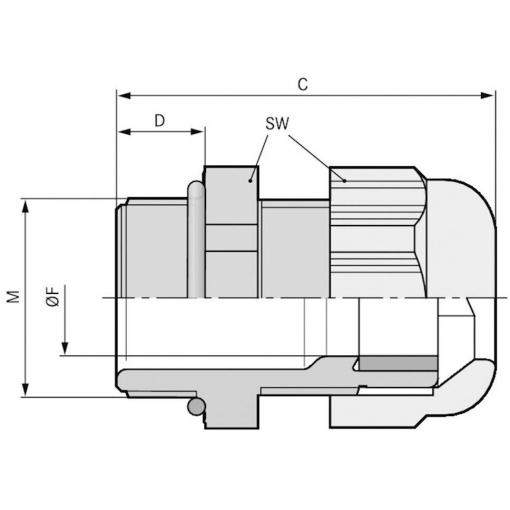LAPP 54115260 kabelová průchodka M50 polyamid černá (RAL 9005) 5 ks