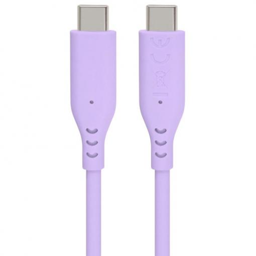 Silikonový kabel USB-C, 60 W, 480 Mbps, 1,5 m, fialový