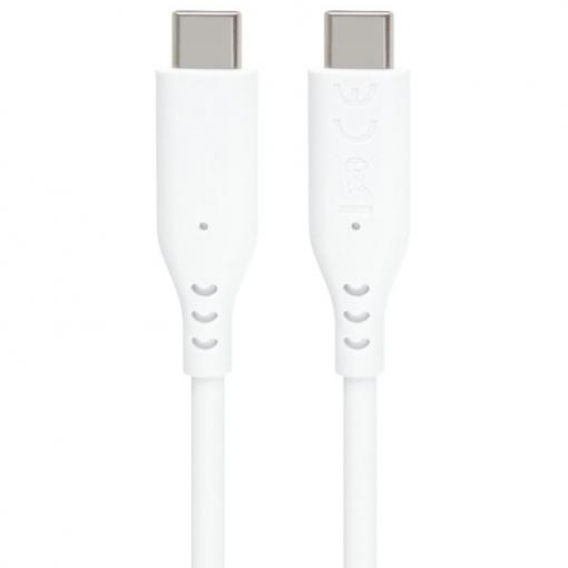 Silikonový kabel USB-C/USB-C 60 W, 480 Mbps, 1,5 m, bílý