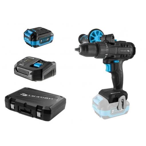Akumulátorový vrtací šroubovák Högert HT2E246-B14DD, 18 V, 2× 4 Ah