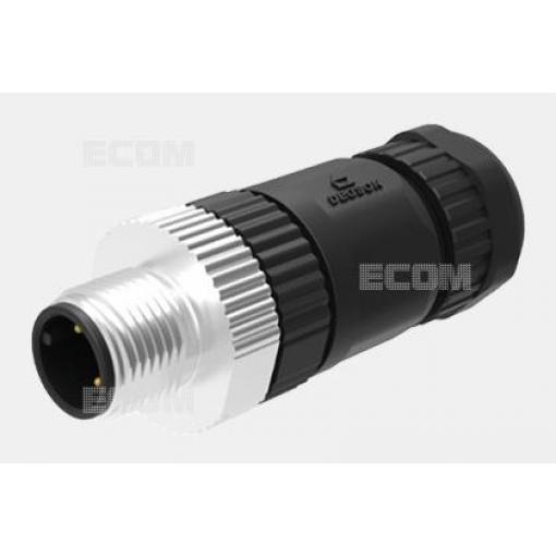 Vidlice M12 kód B, 5 pinů, 60 V / 4 A, IP67, -25 až +105 °C