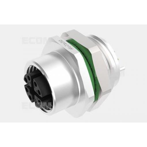 Zásuvka M12 kód X, 8 pinů, panel, IP67, 50 V / 0,5 A
