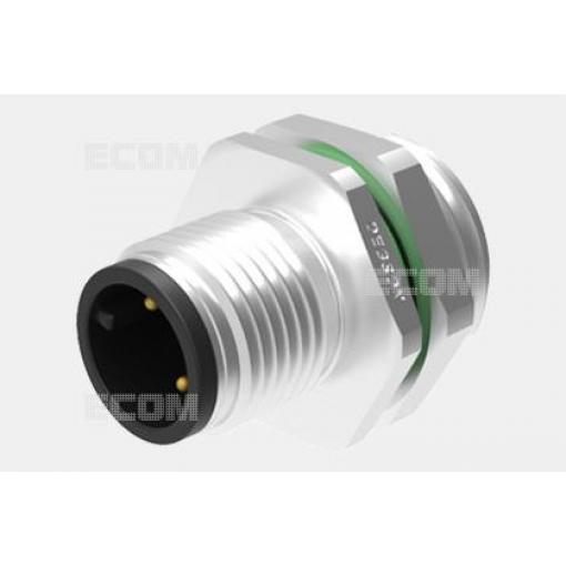 Vidlice M12 kód A, 5 pinů, panel, 60 V / 4 A, IP68
