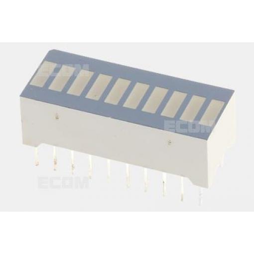 LED bargraf 5 mm, 10 segmentů, červený 640 nm, SA pouzdro