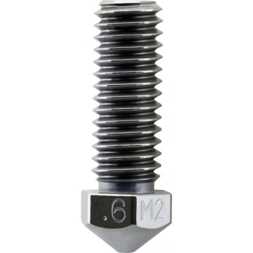 Micro-Swiss tryska pro 3D tiskárnu 0.6mm M2 Hardened High Speed Steel High Flow 1.75mm Nozzle M2502-06