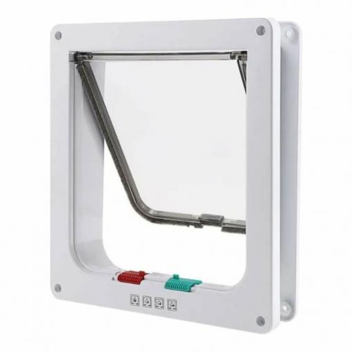 Dvířka pro kočku s 4 režimy, ABS plast, 25 × 28 cm