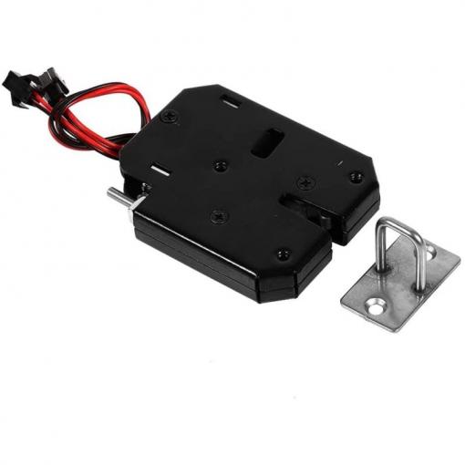 Elektrický zámek XG-07C, 12 V DC, 0,5–2 A, černý, s kontrolním kontaktem