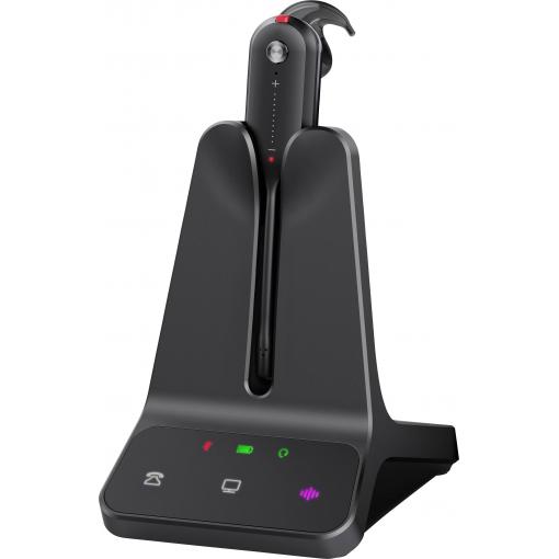 Yealink WH63 E2 UC Headset do uší (In Ear) DECT černá Redukce šumu mikrofonu dotykové ovládání telefon
