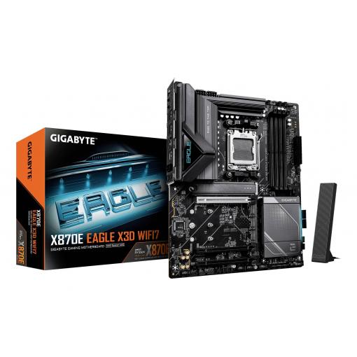 Gigabyte Gigabyte GA-X870E EAGLE X WF7 (AM5) (D) Základní deska Socket (PC) AMD AM5 Tvarový faktor ATX Čipová sada základní desky AMD® X870E