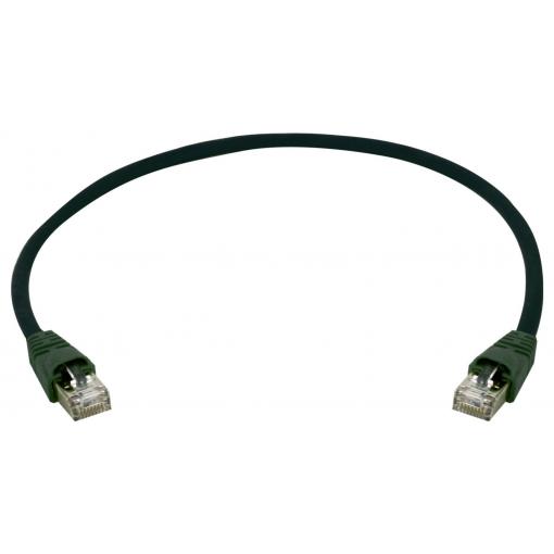 Telegärtner 100008749 RJ45 síťové kabely, propojovací kabely CAT 6A S/FTP 5.0 m černá S průchodkou chránící proti zlomení 1 ks