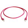 Telegärtner 100009015 RJ45 síťové kabely, propojovací kabely CAT 6A S/FTP 10.0 m červená samozhášecí, S průchodkou chránící proti zlomení 1 ks
