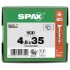 SPAX 1191010450355 šroub ze zápustnou hlavou 4.5 mm 35 mm T-STAR plus ocel 500 ks