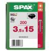 SPAX 0201040350153 půlkulaté šrouby 3.5 mm 15 mm T-STAR plus ocel 200 ks