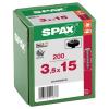 SPAX 0201040350153 půlkulaté šrouby 3.5 mm 15 mm T-STAR plus ocel 200 ks