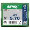 SPAX 1081010500705 šroub ze zápustnou hlavou 5 mm 70 mm ocel 200 ks