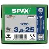 SPAX 1081010350255 šroub ze zápustnou hlavou 3.5 mm 25 mm ocel 1000 ks