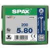 SPAX 0291010500805 šroub ze zápustnou hlavou 5 mm 80 mm křížová drážka Pozidriv ocel 200 ks