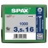 SPAX 1081010350165 šroub ze zápustnou hlavou 3.5 mm 16 mm ocel 1000 ks