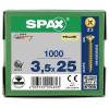 SPAX 1081020350255 šroub ze zápustnou hlavou 3.5 mm 25 mm ocel 1000 ks
