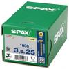 SPAX 1081020350255 šroub ze zápustnou hlavou 3.5 mm 25 mm ocel 1000 ks