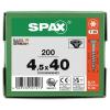 SPAX 0191040450403 šroub ze zápustnou hlavou 4.5 mm 40 mm T-STAR plus ocel 200 ks
