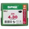 SPAX 0201040400303 půlkulaté šrouby 4 mm 30 mm T-STAR plus ocel 200 ks
