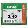 SPAX 0191040300403 šroub ze zápustnou hlavou 3 mm 40 mm T-STAR plus ocel 200 ks