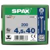 SPAX 1081010450403 šroub ze zápustnou hlavou 4.5 mm 40 mm ocel 200 ks