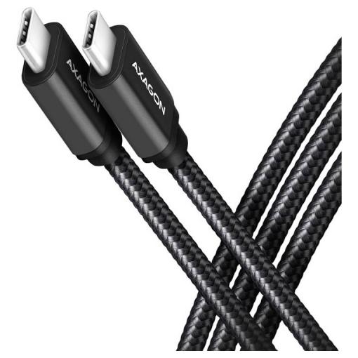 AXAGON Kabel USB-C USB 3.2 Gen1 USB-C ® zástrčka 2 m černá pozlacené kontakty BUCM3-CM20AB