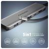 AXAGON HMC-5H USB Hub 5 portů HDMI™, USB-C® (s napájením), USB 3.2 (Gen 1x1) Thunderbolt™ 3, USB 3.2 Gen1 5 GBit/s UHD vícebarevná