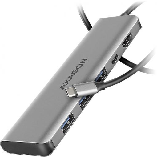 AXAGON HMC-5H USB Hub 5 portů HDMI™, USB-C® (s napájením), USB 3.2 (Gen 1x1) Thunderbolt™ 3, USB 3.2 Gen1 5 GBit/s UHD vícebarevná