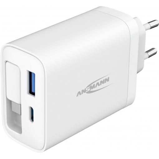 Ansmann 230PD USB nabíječka, Navíjecí kabel USB-C®, 1x USB A , 2x USB-C®, 30 W, Dodávka energie, bílá