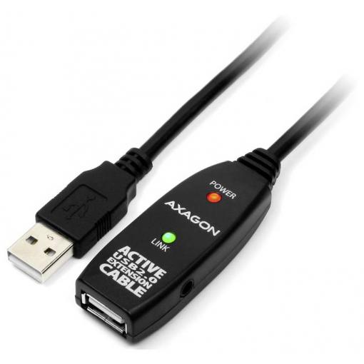 AXAGON Kabel USB-C USB 2.0 USB-A zásuvka, USB-A zástrčka 10 m černá Aktivní se zesílením signálu ADR-210