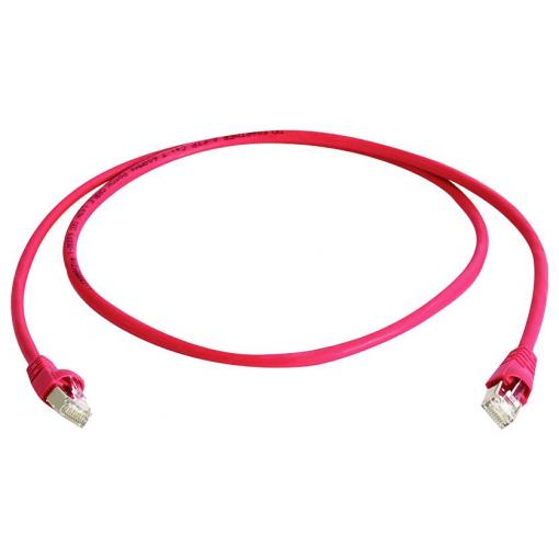 Telegärtner 100009358 RJ45 síťové kabely, propojovací kabely CAT 5e F/UTP 25.0 m červená samozhášecí, S průchodkou chránící proti zlomení 1 ks