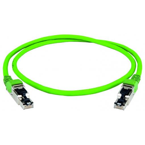 Telegärtner 100017323 RJ45 síťové kabely, propojovací kabely CAT 5 3 m zelená S průchodkou chránící proti zlomení 1 ks