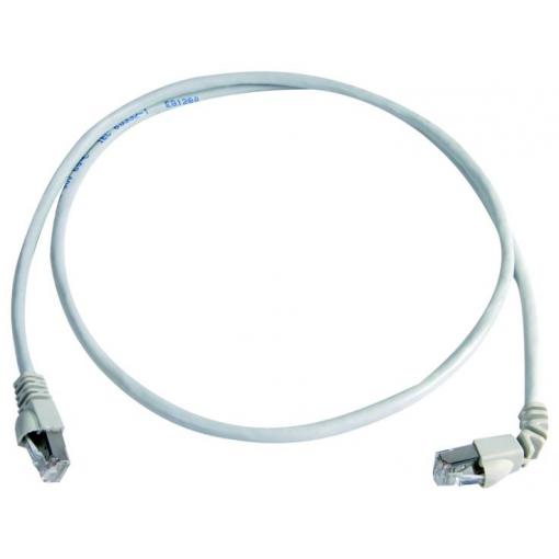 Telegärtner 100008010 RJ45 síťové kabely, propojovací kabely CAT 6A S/FTP 0.5 m šedá samozhášecí, S průchodkou chránící proti zlomení 1 ks