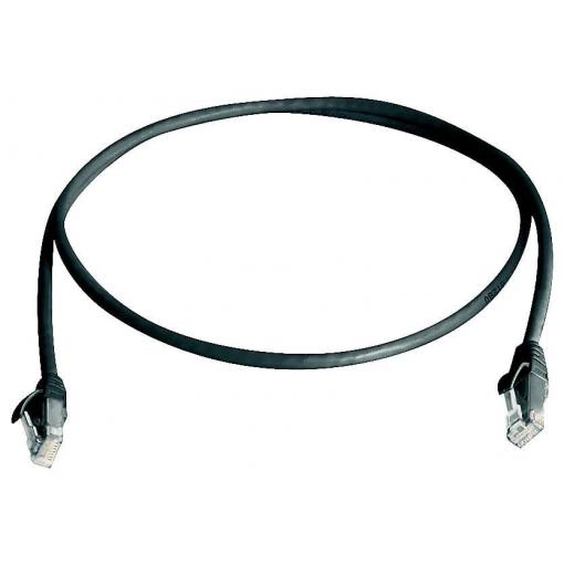 Telegärtner 100008722 RJ45 síťové kabely, propojovací kabely CAT 6 5.0 m černá samozhášecí, S průchodkou chránící proti zlomení 1 ks