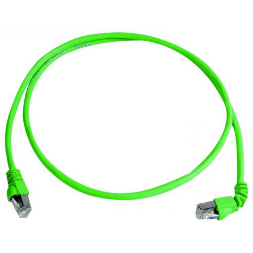 Telegärtner 100009003 RJ45 síťové kabely, propojovací kabely CAT 6A S/FTP 10.0 m zelená samozhášecí, S průchodkou chránící proti zlomení 1 ks