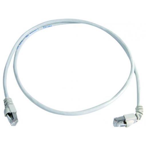 Telegärtner 100008295 RJ45 síťové kabely, propojovací kabely CAT 6A S/FTP 2.0 m bílá samozhášecí, S průchodkou chránící proti zlomení 1 ks