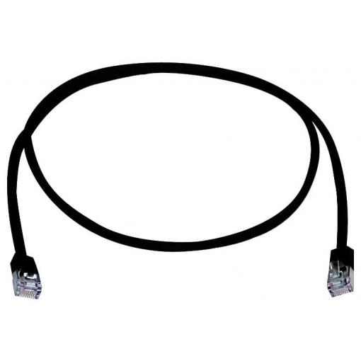 Telegärtner 100008524 RJ45 síťové kabely, propojovací kabely CAT 5e F/UTP 3.0 m černá samozhášecí, S průchodkou chránící proti zlomení 1 ks