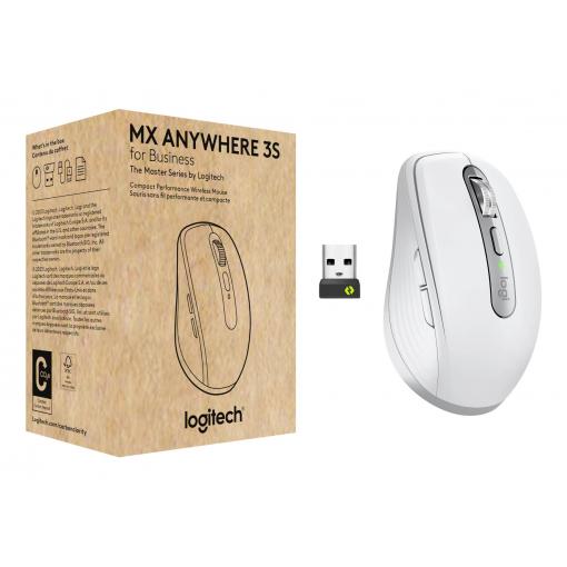 Logitech MX Anywhere 3S laserová myš, přenos Bluetooth®, 6 tlačítko, 8000 dpi, bílá