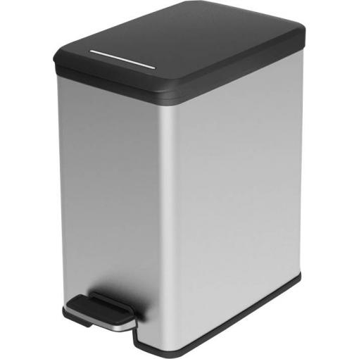 Curver DECO Bin 213300 odpadkový koš, 25 l, (š x v x h) 250 x 450 x 420 mm, stříbrná, černá, 1 ks