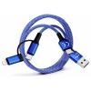 Smrter Nabíjecí kabel USB USB-C ® zástrčka, USB-A zástrčka, Apple Lightning konektor 1 m modrá SMRTER_MAGNETO_ULT_BL
