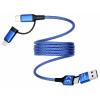 Smrter Nabíjecí kabel USB USB-C ® zástrčka, USB-A zástrčka, Apple Lightning konektor 1 m modrá SMRTER_MAGNETO_ULT_BL
