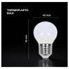 V-TAC 2142076 LED Energetická třída (EEK2021) F (A - G) E27 kulatý tvar 3.7 W = 30 W studená bílá 1 ks